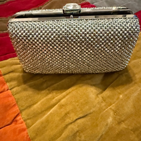 Sondra Roberts Silver Crystal Embellished Clutch - Picture 2 of 3